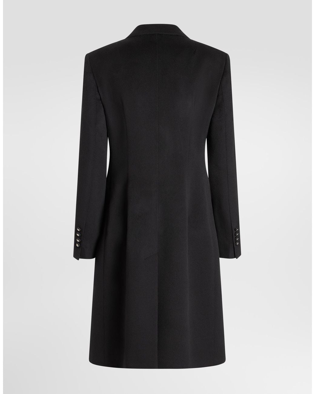 Dolce & Gabbana Black Dolce Double-Breasted Wool Coat