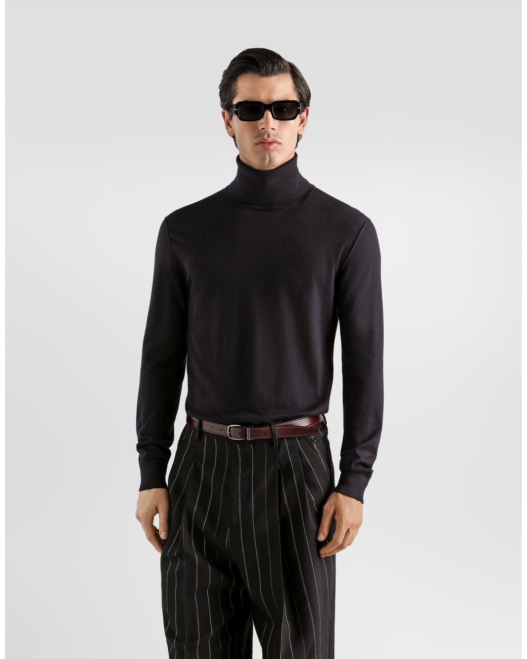 Dolce & Gabbana Rollkragenpullover Aus Kaschmir in Blue für Herren