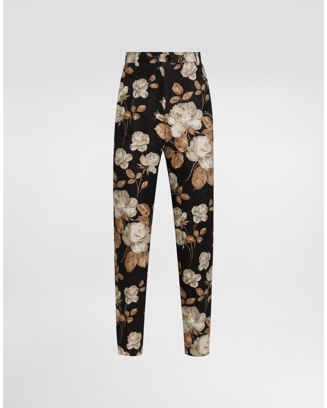 Dolce & Gabbana Multicolor Vintage Rose- Brocade Trousers