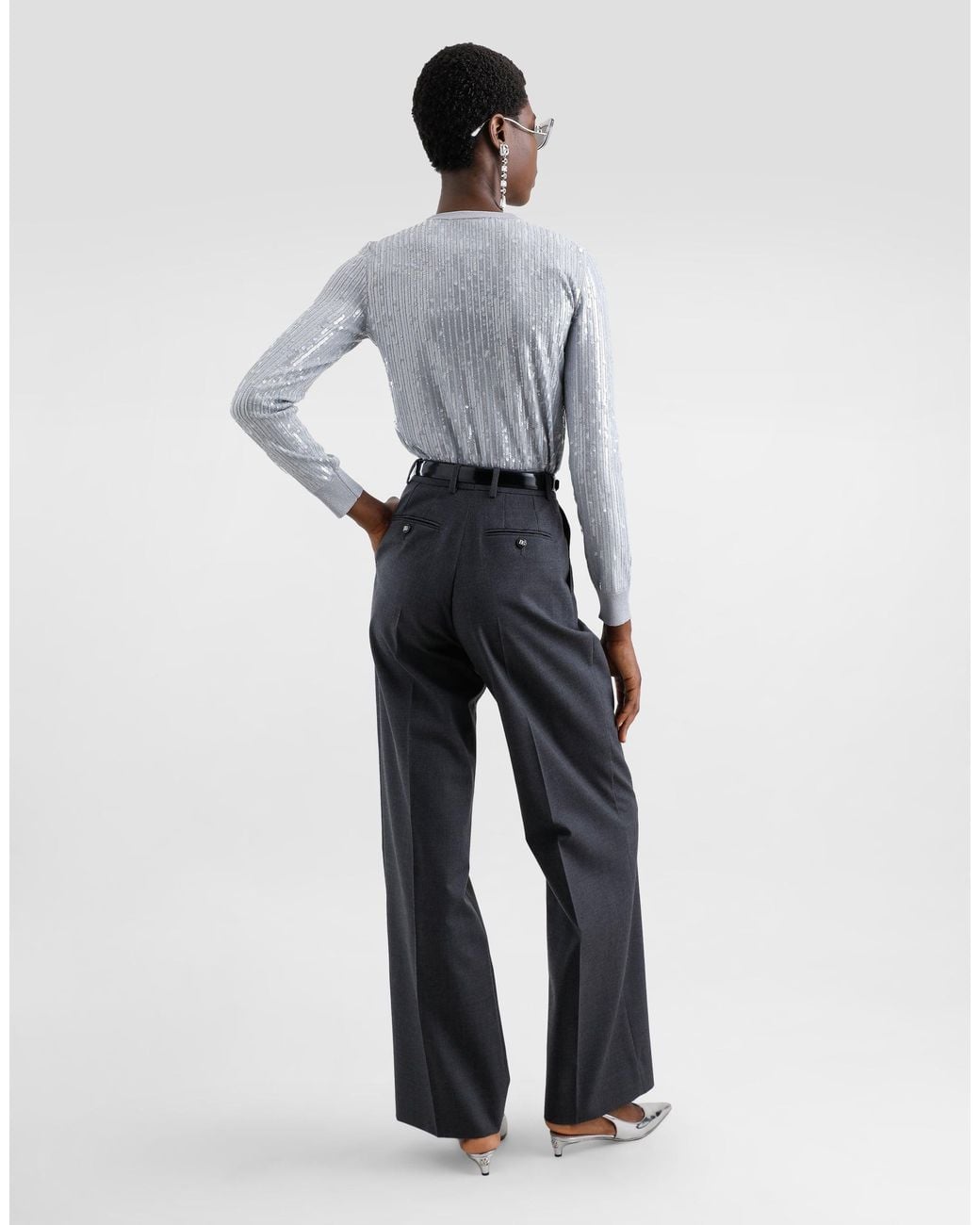 Dolce & Gabbana Blue Wool Fabric Pants
