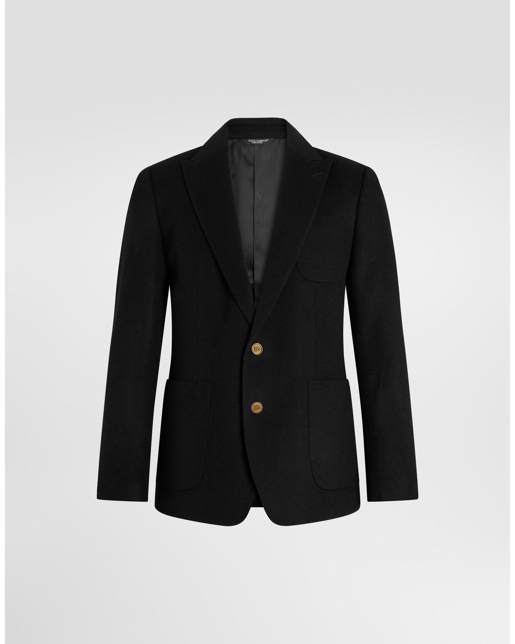Dolce & Gabbana Black Portofino Single-Breasted Cashmere Drap Jacket for men