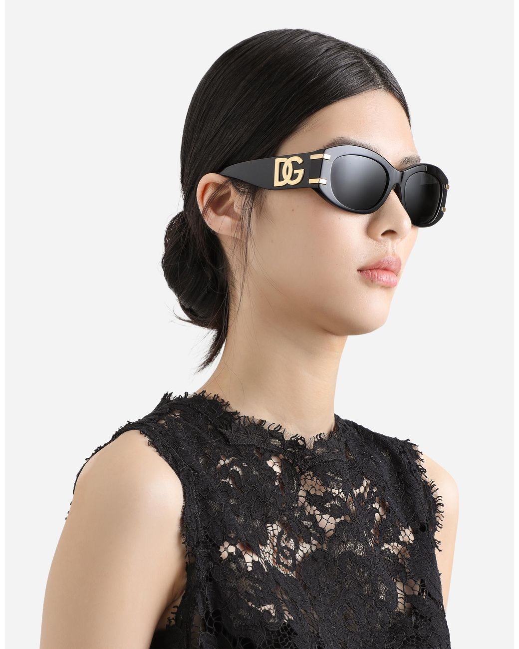 Dolce & Gabbana Black Dg Griffe Sonnenbrille