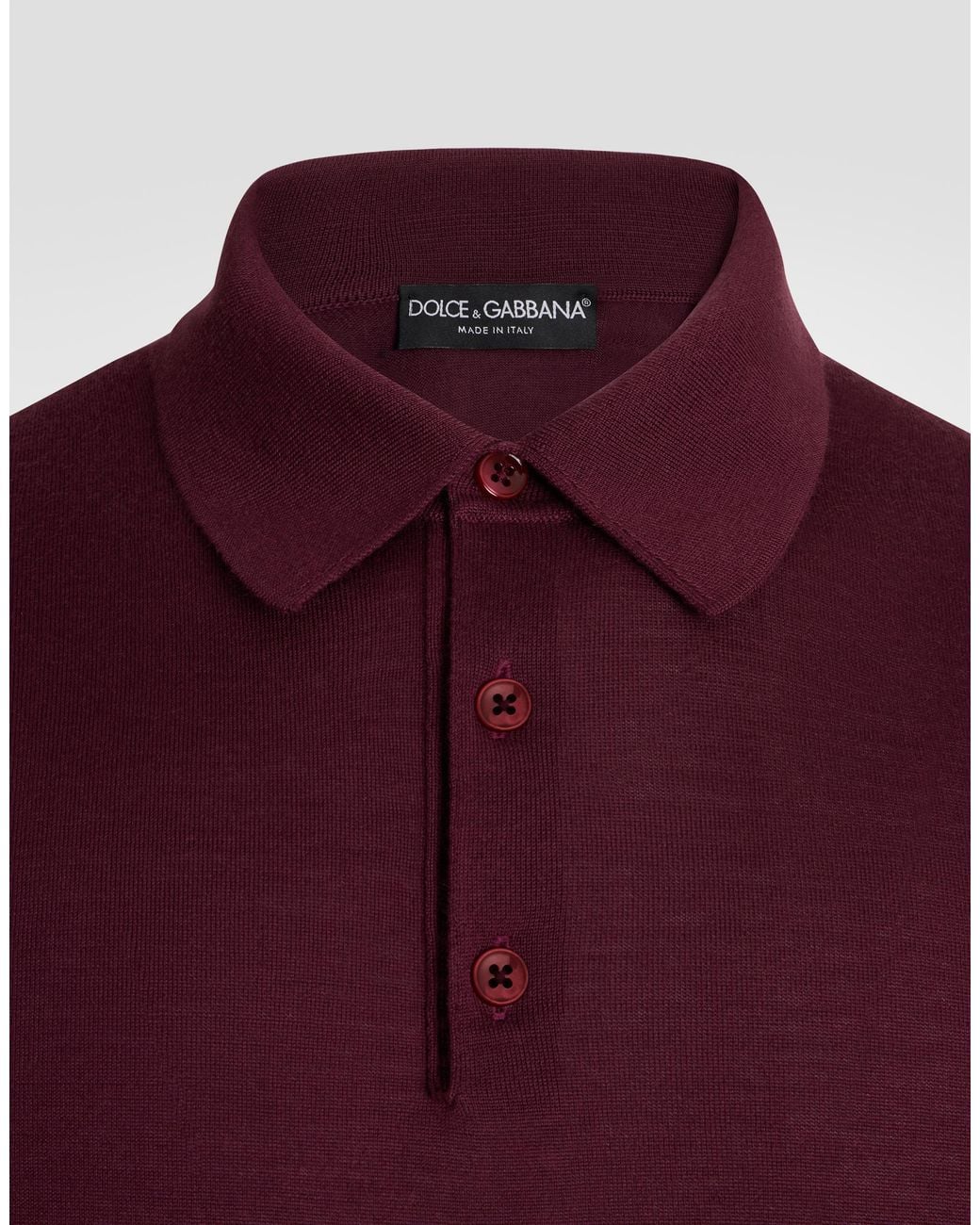 Dolce & Gabbana Purple Knit Cashmere Polo Shirt for men