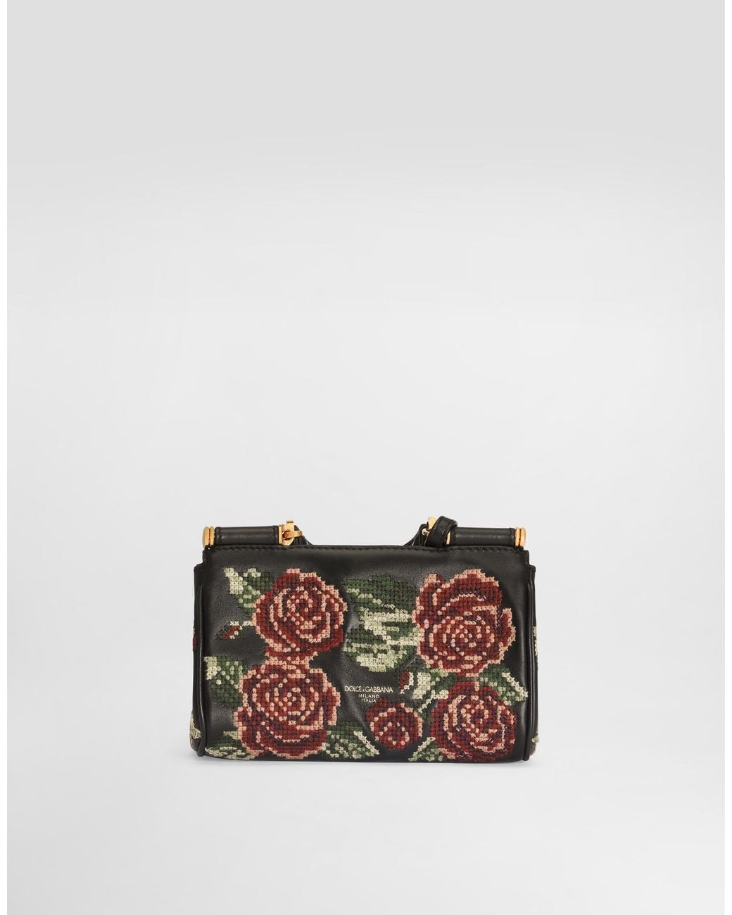Dolce & Gabbana White Mini My Sicily Handbag With Fine Stitch Embroidery