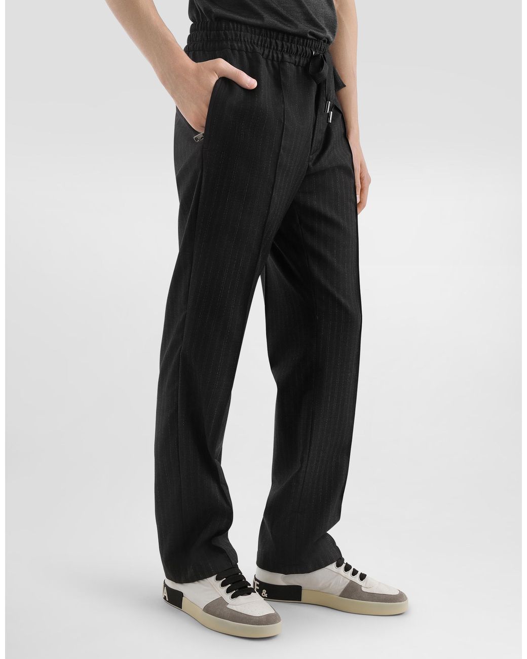 Dolce & Gabbana Tailored Pinstripe Jogging Trousers in Black für Herren