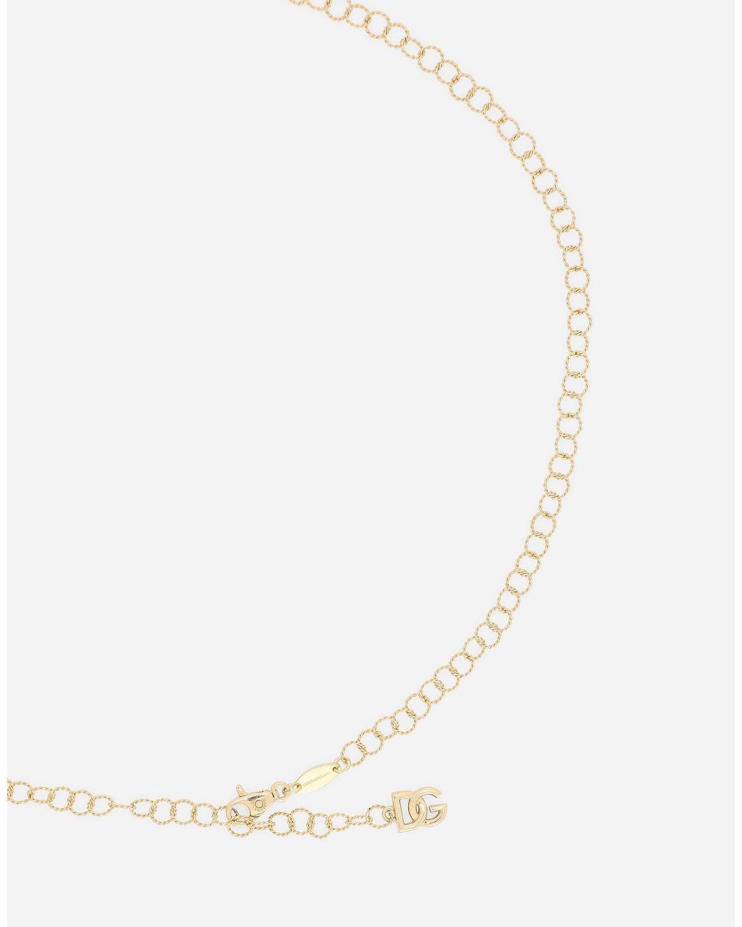 Dolce & Gabbana White Lettering Chain Necklacetwisted Wire