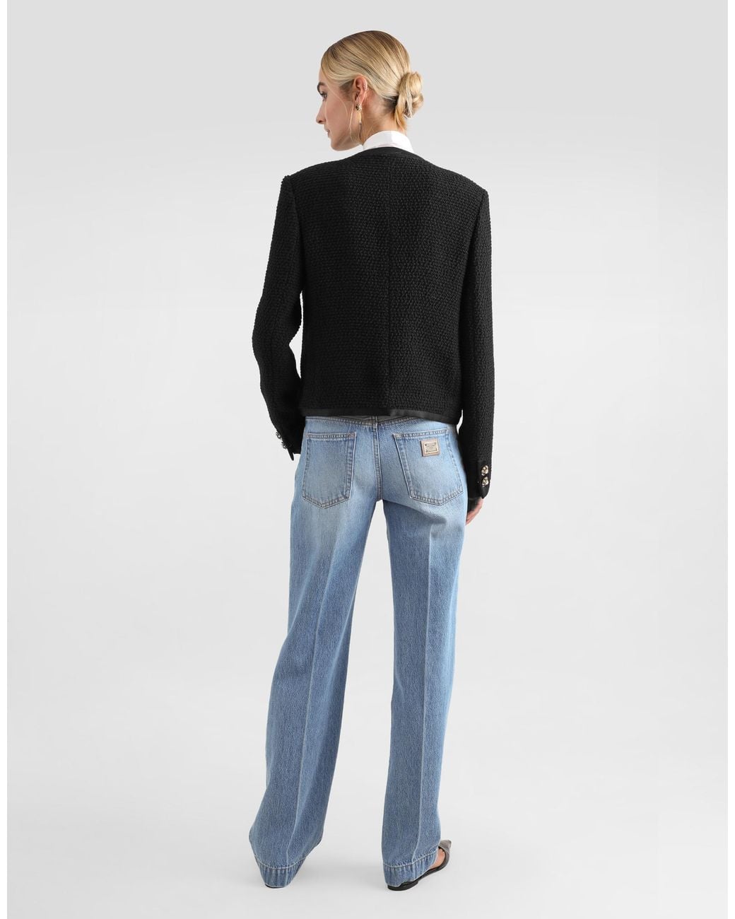 Dolce & Gabbana White Chiffon Pussy-Bow Shirt