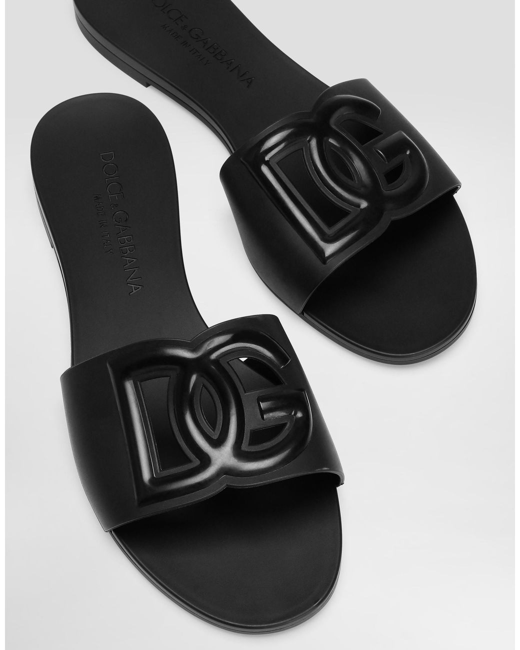 Dolce & Gabbana White Rubber Beachwear Sliders