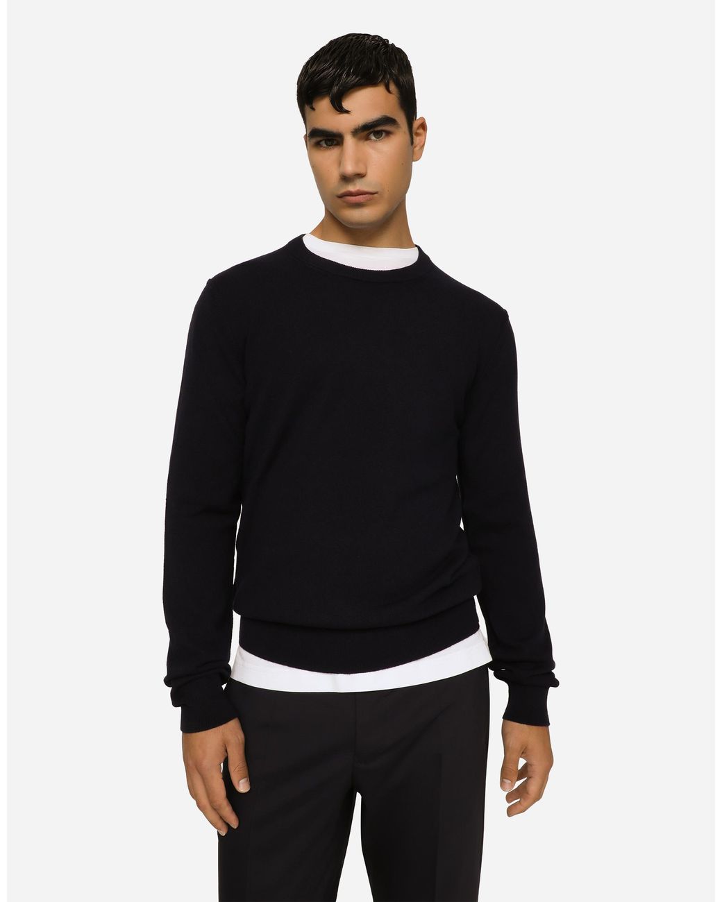 Dolce & Gabbana Blue Pull Girocollo for men