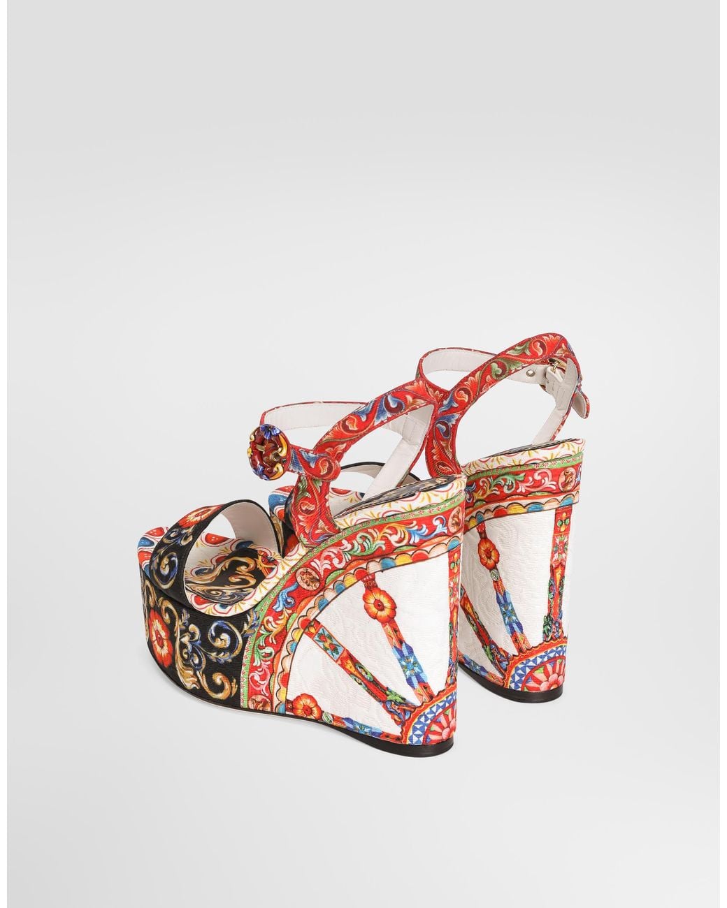 Dolce & Gabbana Pink Sandalo Zeppa