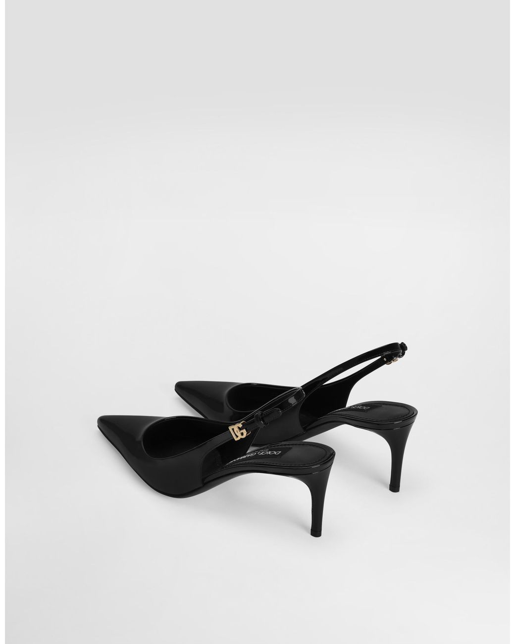 Dolce & Gabbana White Patent Leather Slingbacks