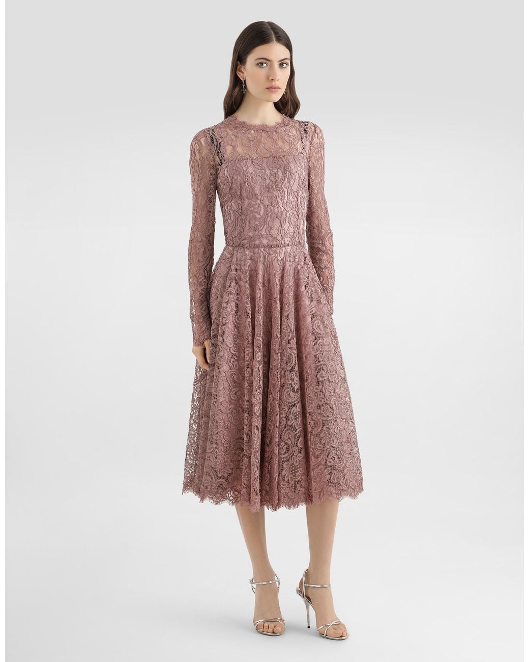 Dolce & Gabbana Purple Lace Dress