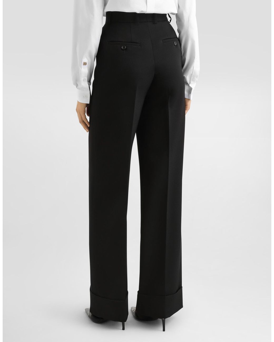 Dolce & Gabbana Black Wool Gabardine Trousers