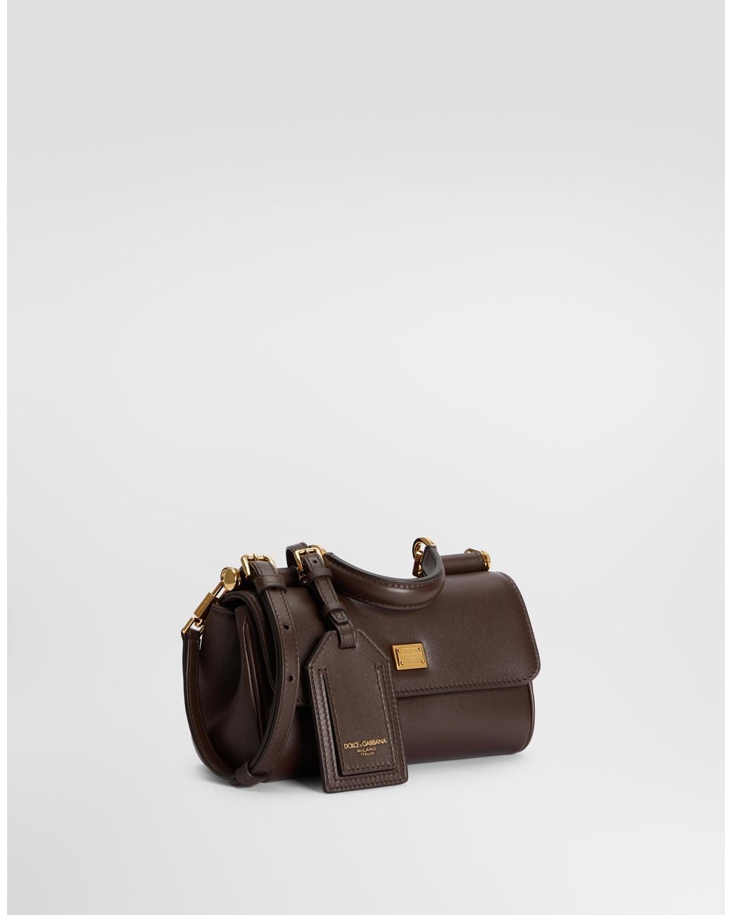 Dolce & Gabbana Brown Mini My Sicily Calfskin Handbag