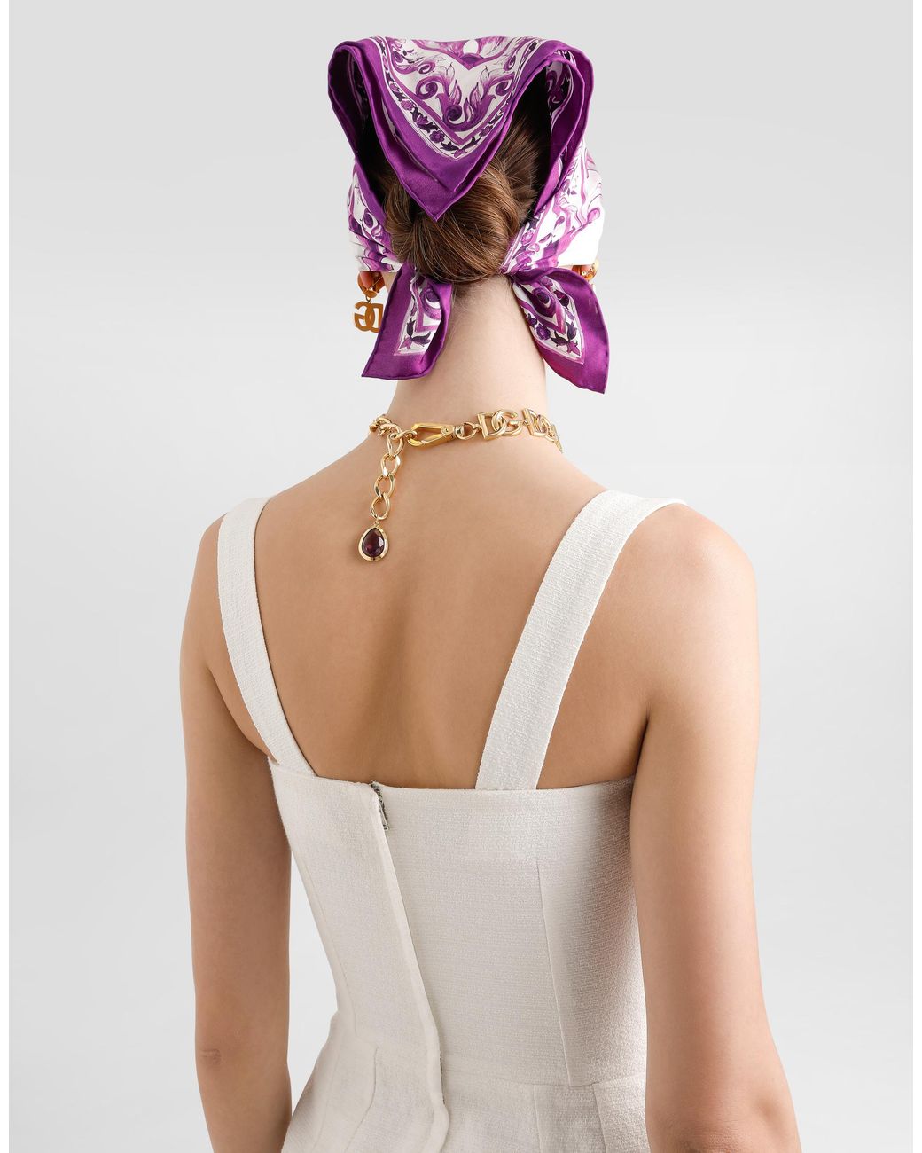 Dolce & Gabbana White Stretch Mat Dress