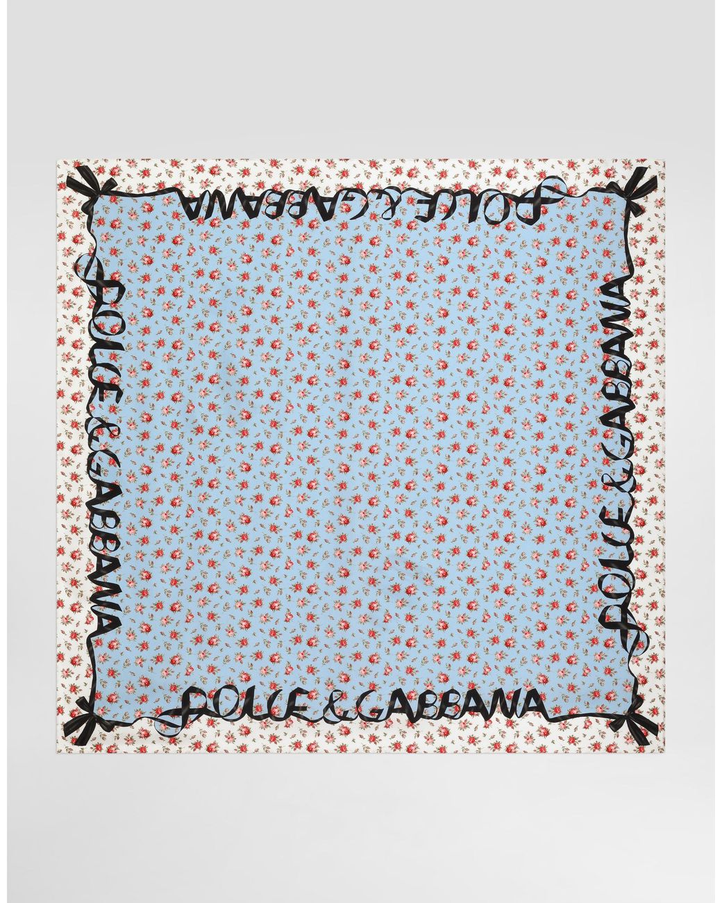 Dolce & Gabbana Blue Silk Printed Foulard
