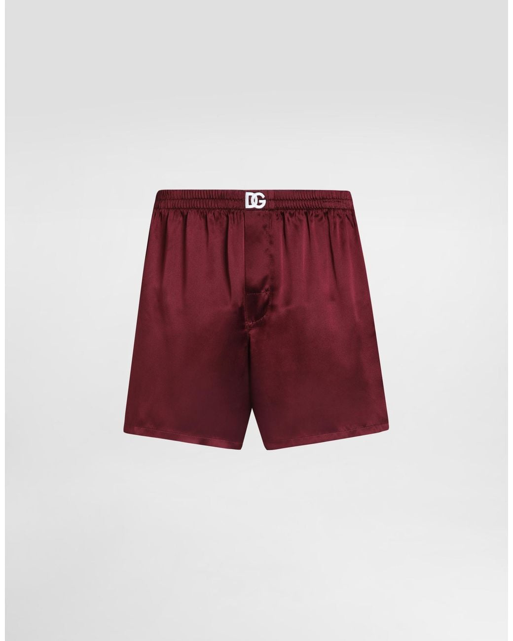 Dolce & Gabbana Red Silk Satin Boxer Shorts for men