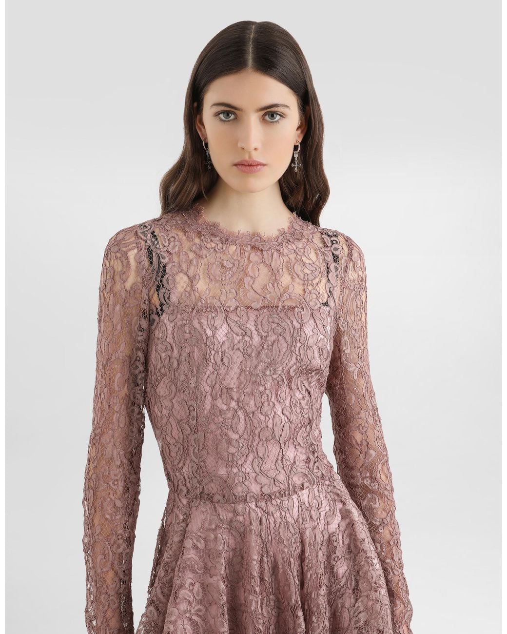 Dolce & Gabbana Purple Lace Dress