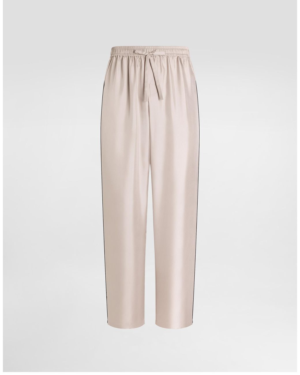 Dolce & Gabbana Natural Vanity Silk Trousers With Embroidery for men