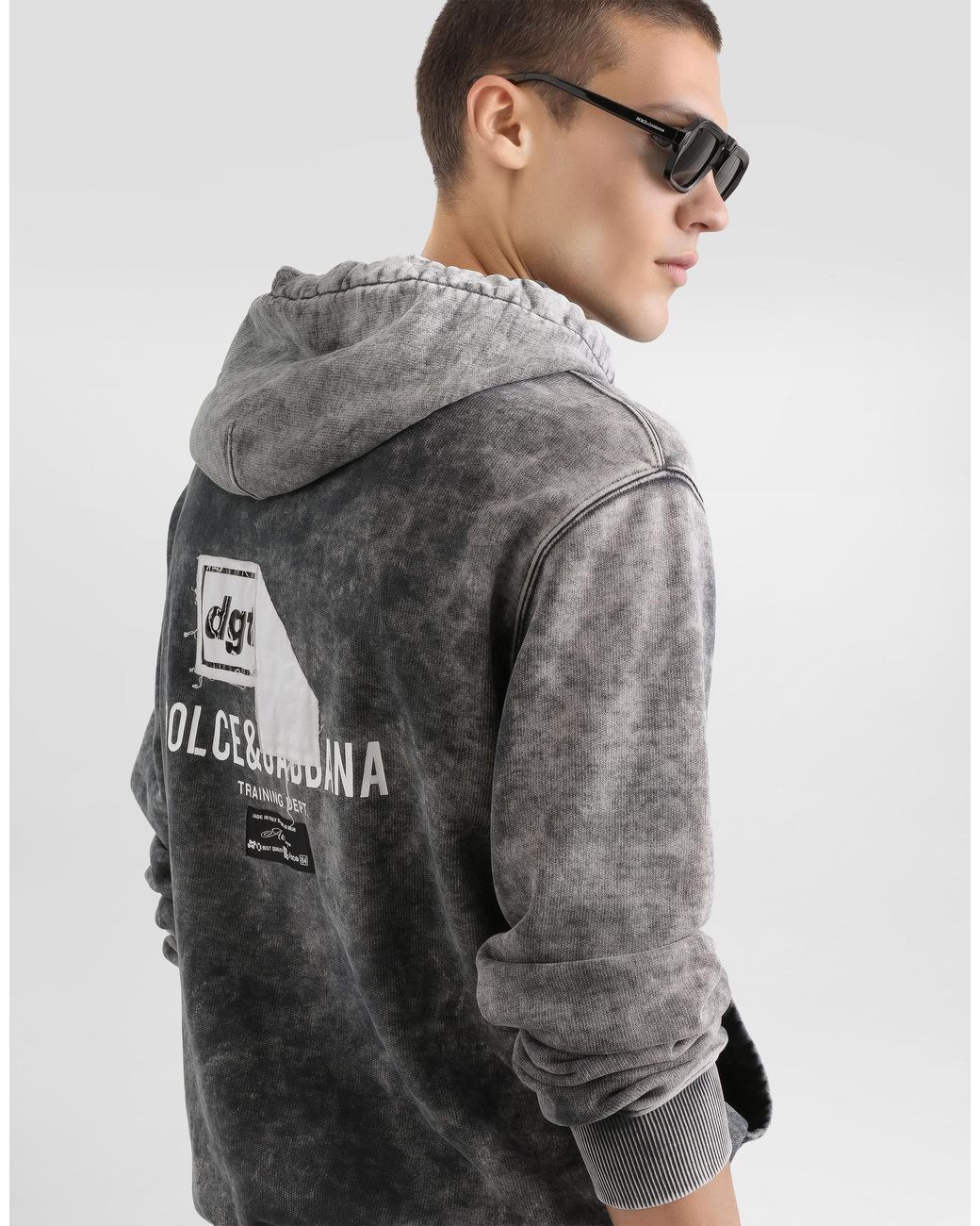 Dolce & Gabbana Gray Jersey Hoodie for men