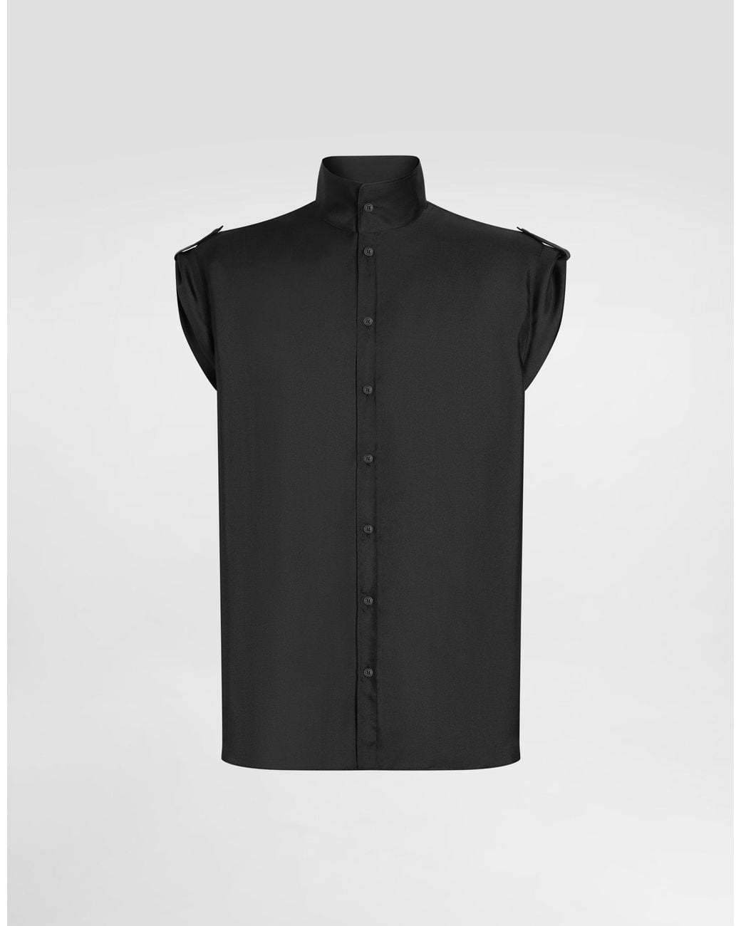 Dolce & Gabbana Black Hawaii Silk Twill Shirt for men