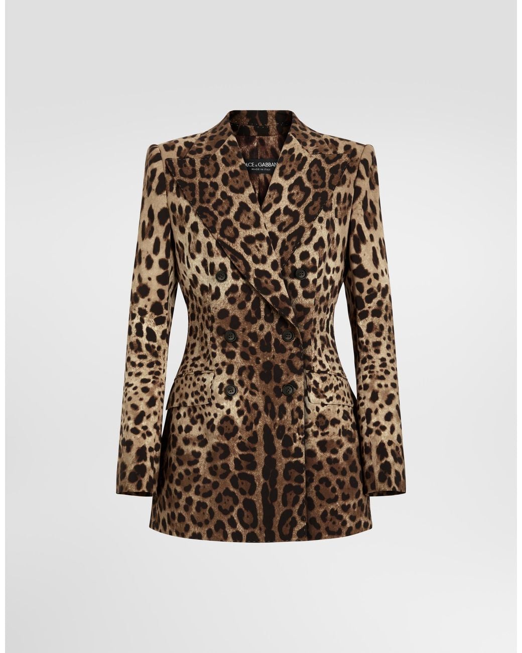 Dolce & Gabbana Brown Turlington Leo- Wool Double-Breasted Jacket