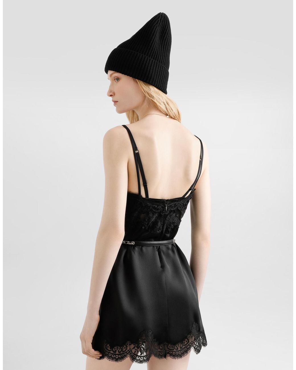 Dolce & Gabbana Black Soft Satin Dress