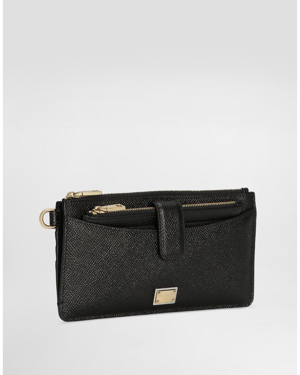 Dolce & Gabbana Black Mini Dauphine-Print Leather Wallet