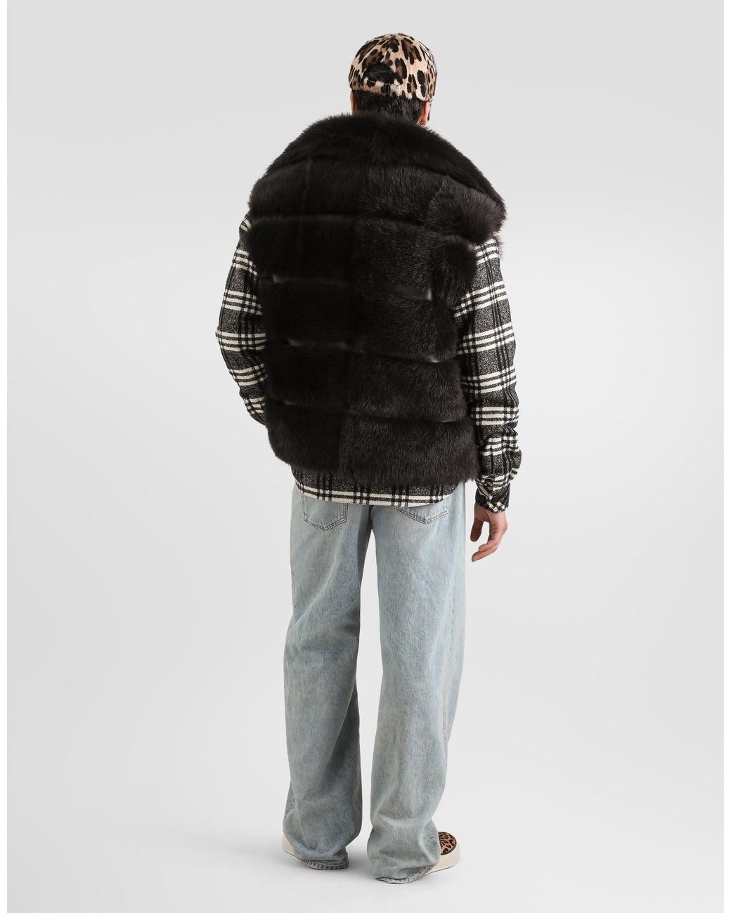 Dolce & Gabbana Black Fur Vest for men