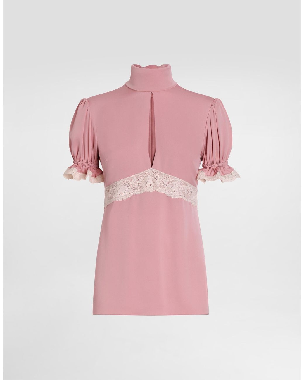 Dolce & Gabbana Pink Charmeuse Stretch Top