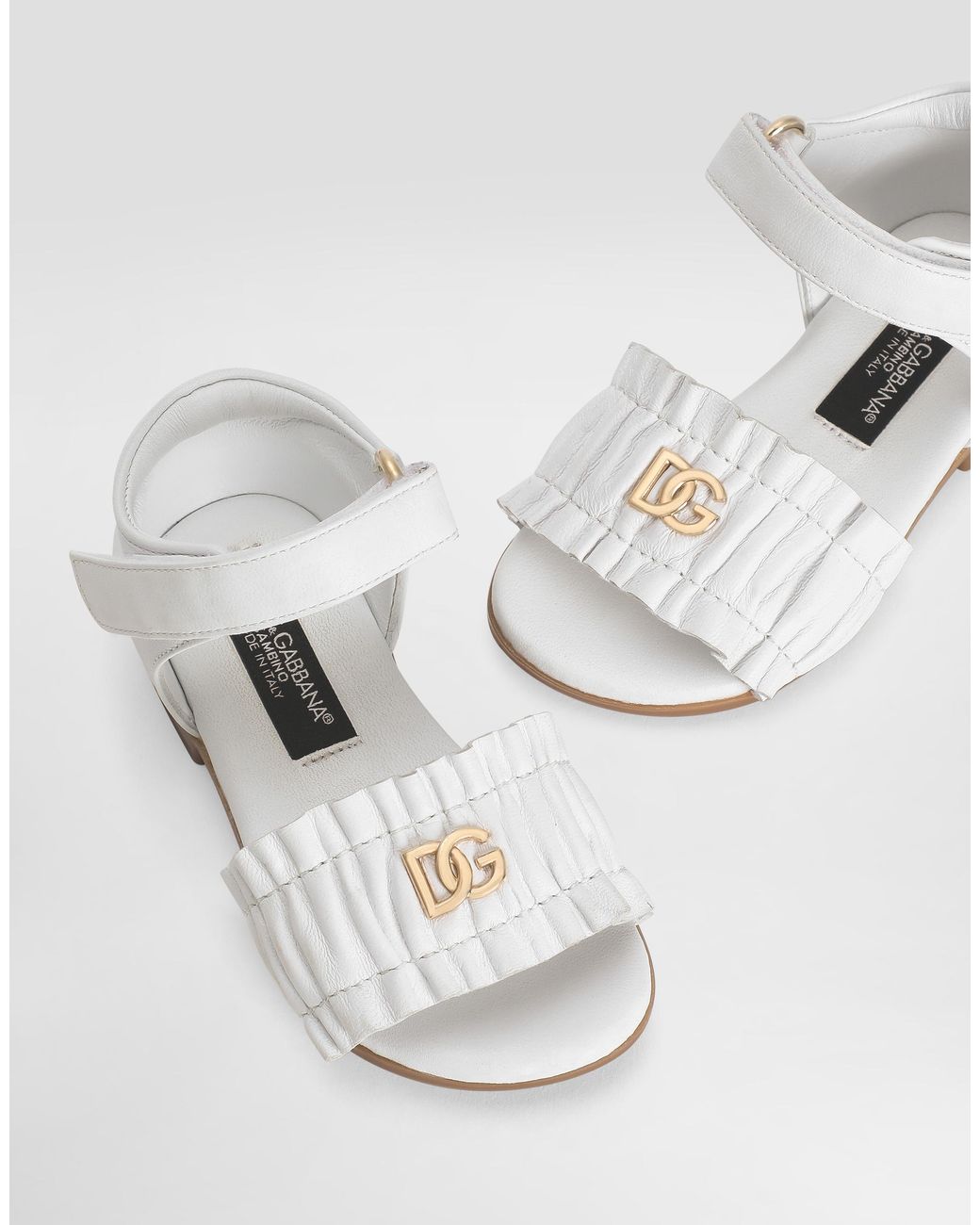 Dolce & Gabbana White Nappa Leather Sandals