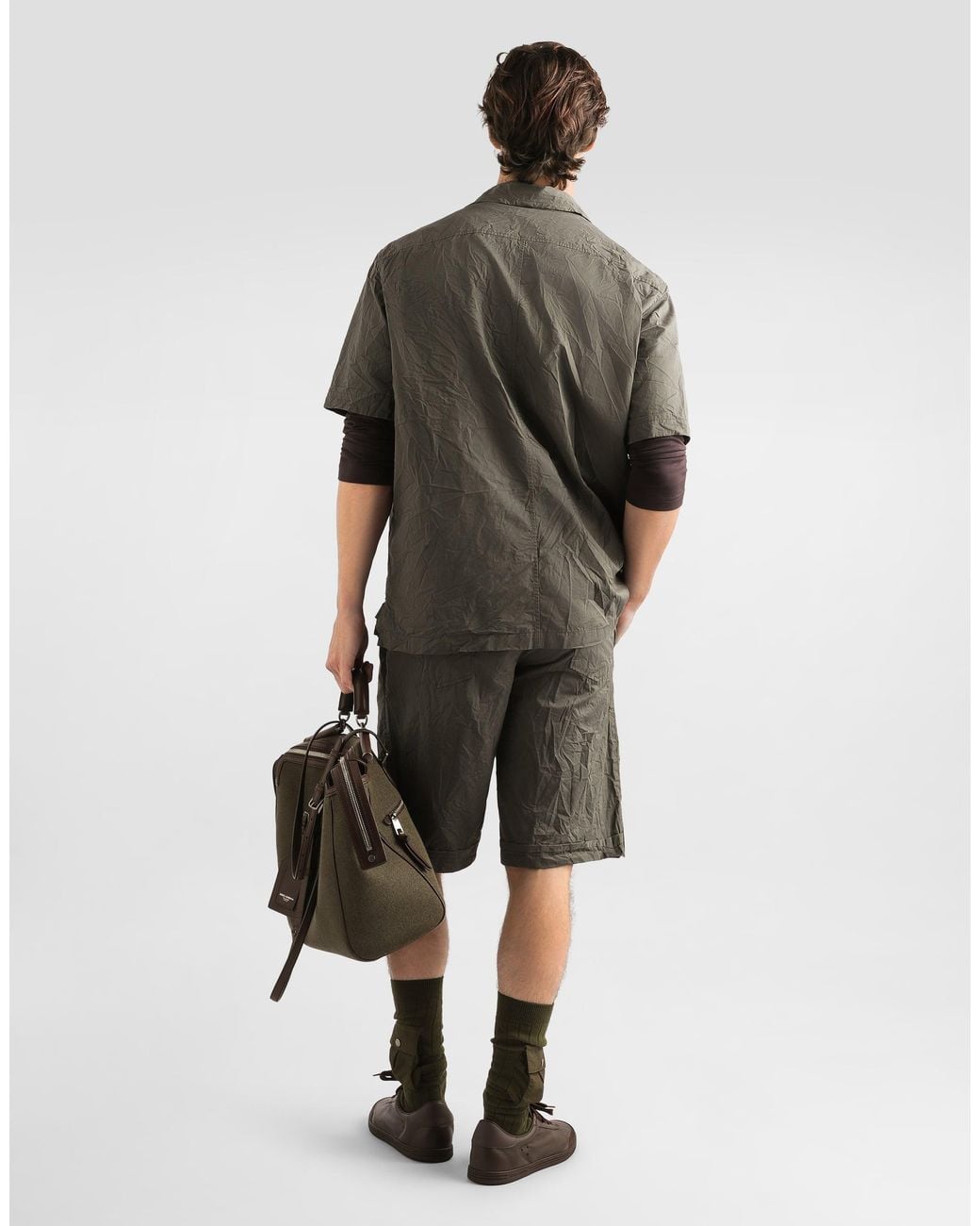 Dolce & Gabbana Gray Canvas Shirt for men