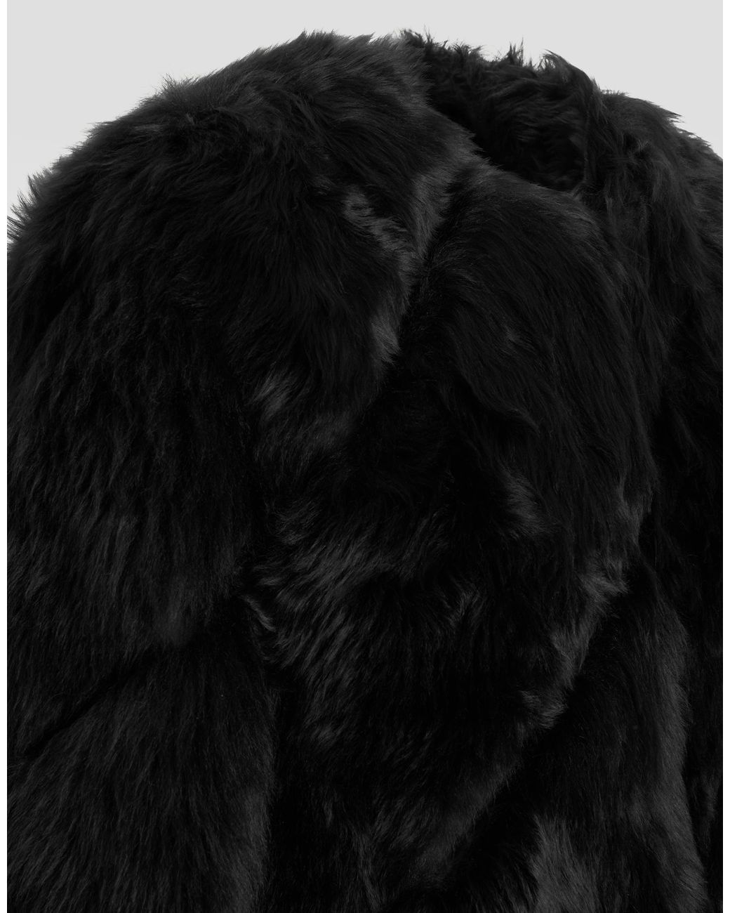 Dolce & Gabbana Black Shearling Coat