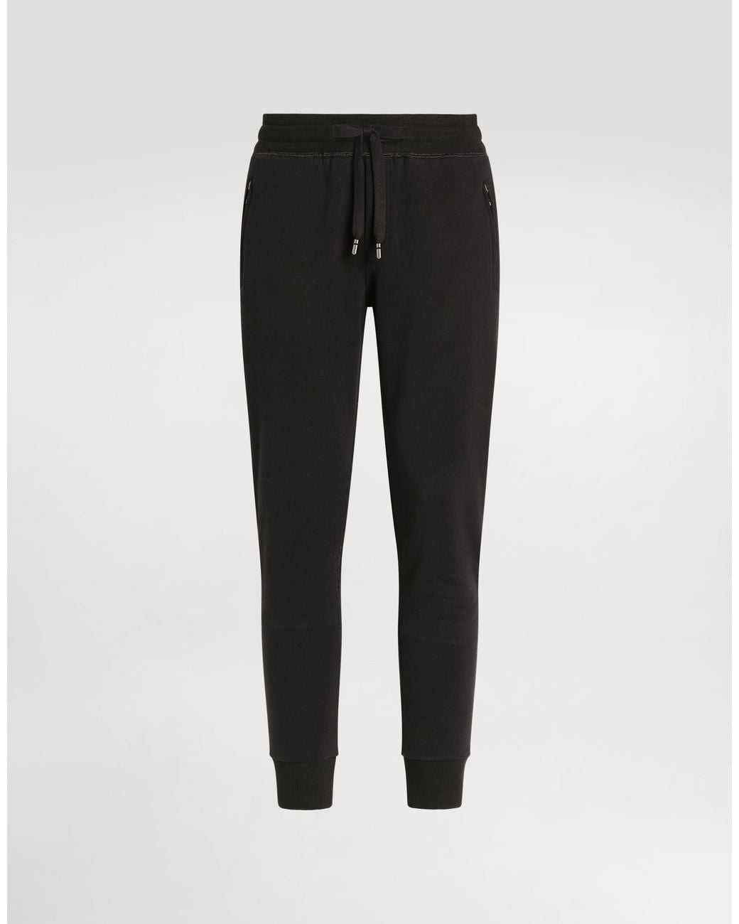 Dolce & Gabbana Black Jersey Jogging Pants With Branded Tag for men