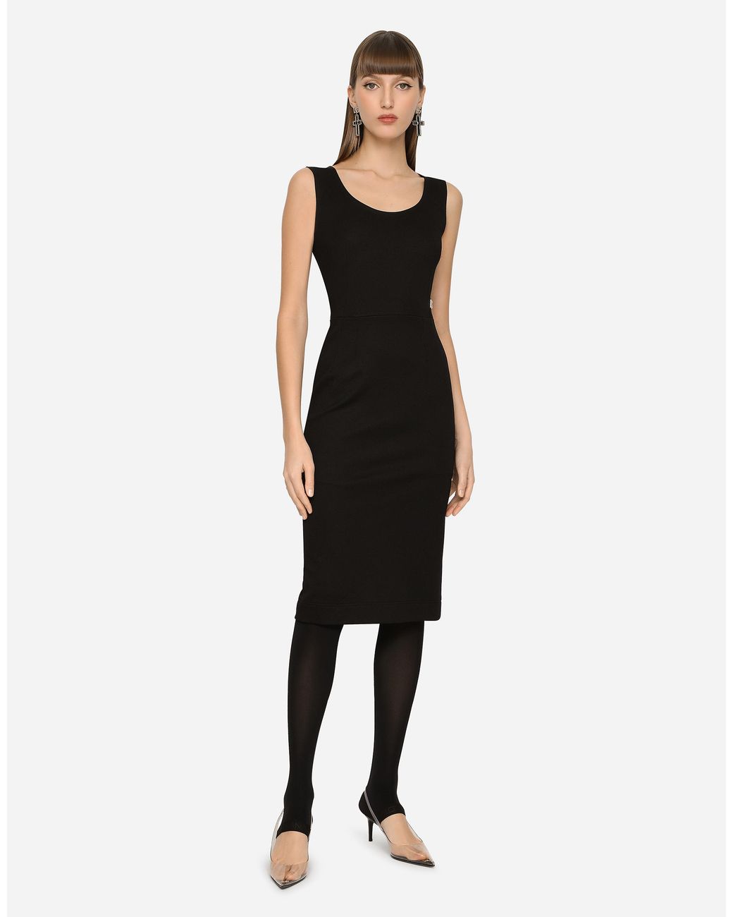 Robe Midi Sans Manches En Maille Milano Dolce & Gabbana en coloris Black