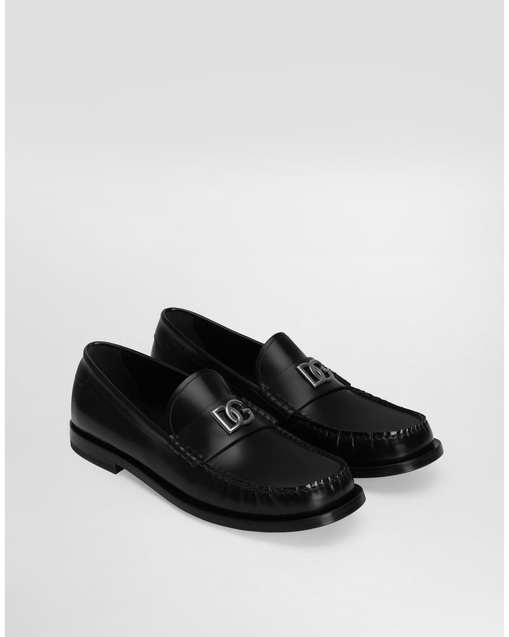 Dolce & Gabbana White Brushed Calfskin Loafers for men