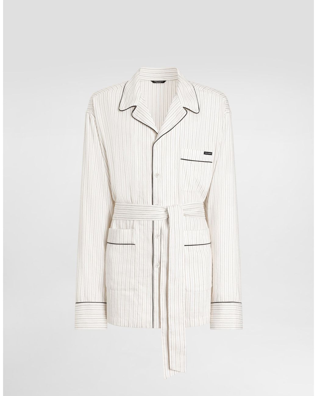 Dolce & Gabbana Natural Linen-Silk Vanity Robe for men