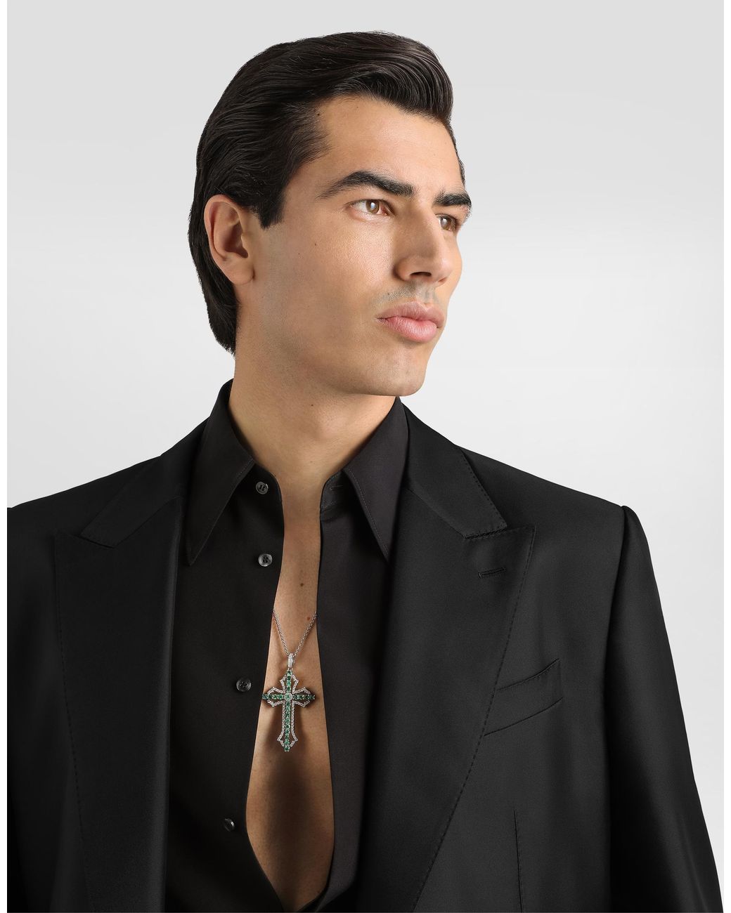 Dolce & Gabbana Black Sicilia Light Single-Breasted Silk Twill Jacket for men