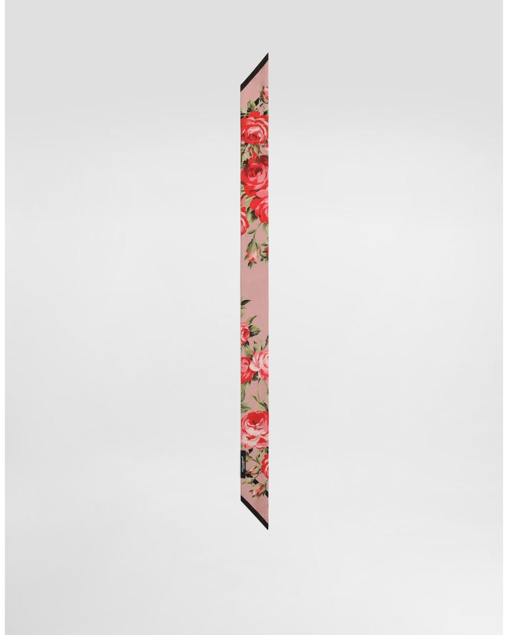 Dolce & Gabbana White Rose Bouquet-Print Silk Twill Bandeau 6X100