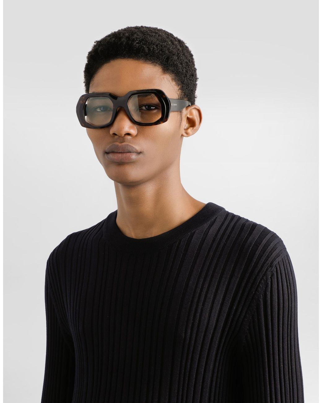 Dolce & Gabbana Black Silk And Cotton Pullover for men