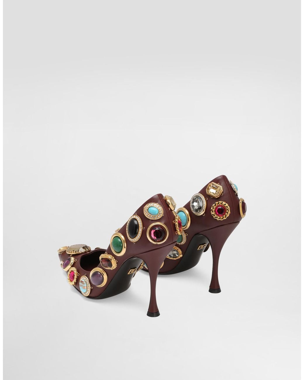 Dolce & Gabbana Multicolor Pumps With Stone Embroidery