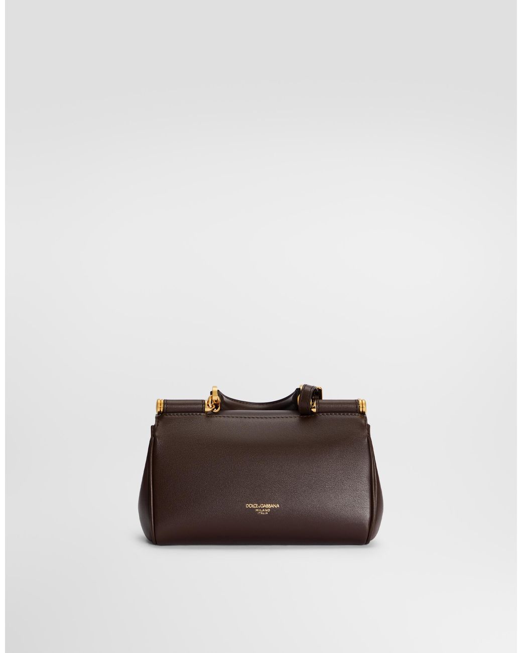 Dolce & Gabbana Brown Mini My Sicily Calfskin Handbag