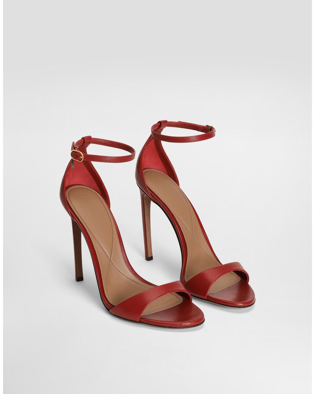 Dolce & Gabbana White Polished Goatskin Sandals