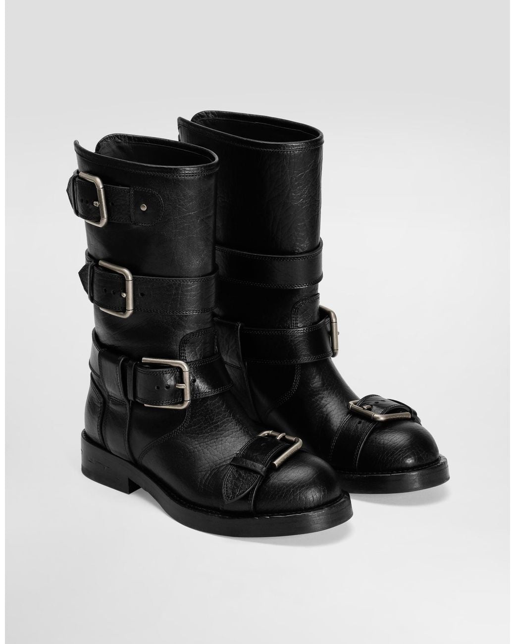 Dolce & Gabbana Black Leather Ankle Boots