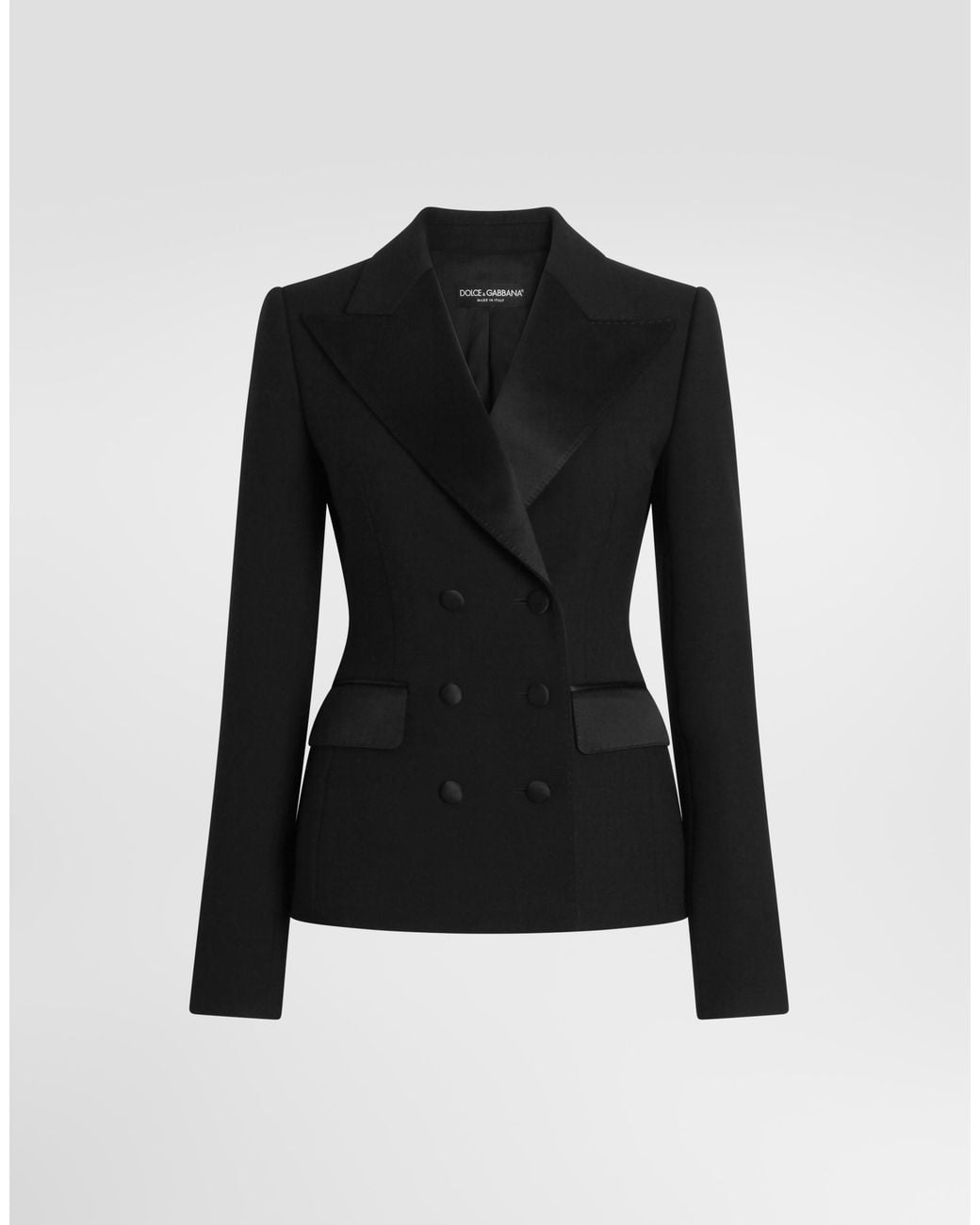 Dolce & Gabbana Black Wool Cady Double-Breasted Jacket