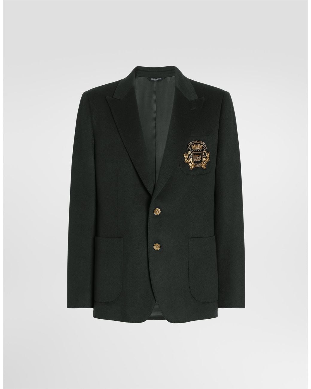 Dolce & Gabbana Black Portofino Single-Breasted Cashmere Jacket for men
