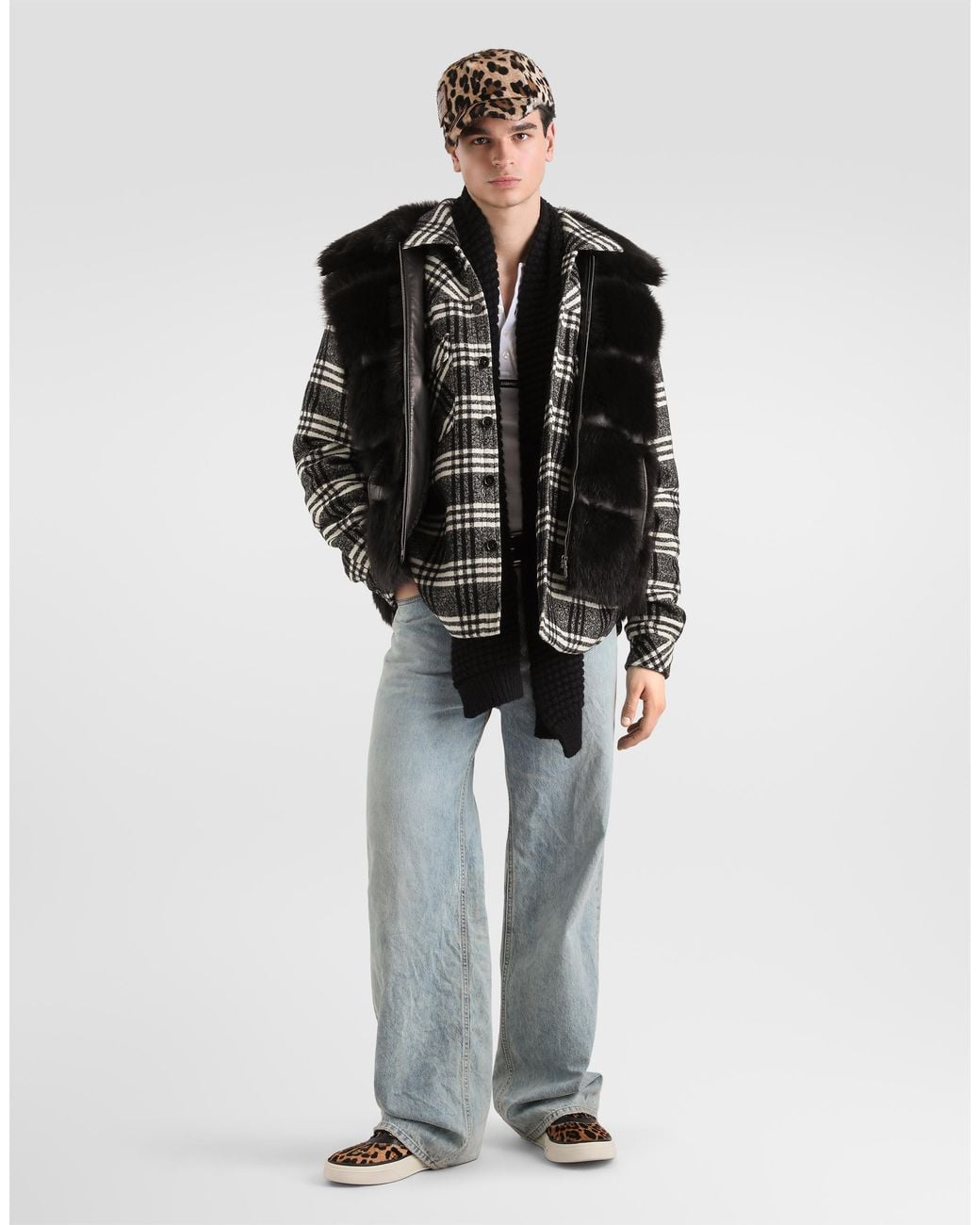 Dolce & Gabbana Black Fur Vest for men