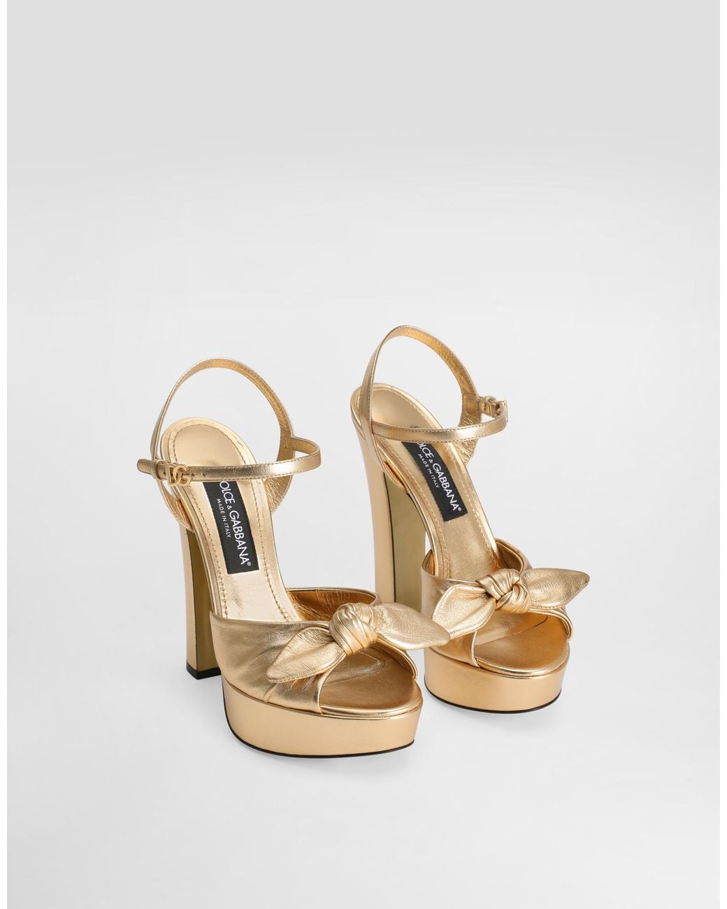 Dolce & Gabbana Metallic Mordoré Nappa Leather Sandals
