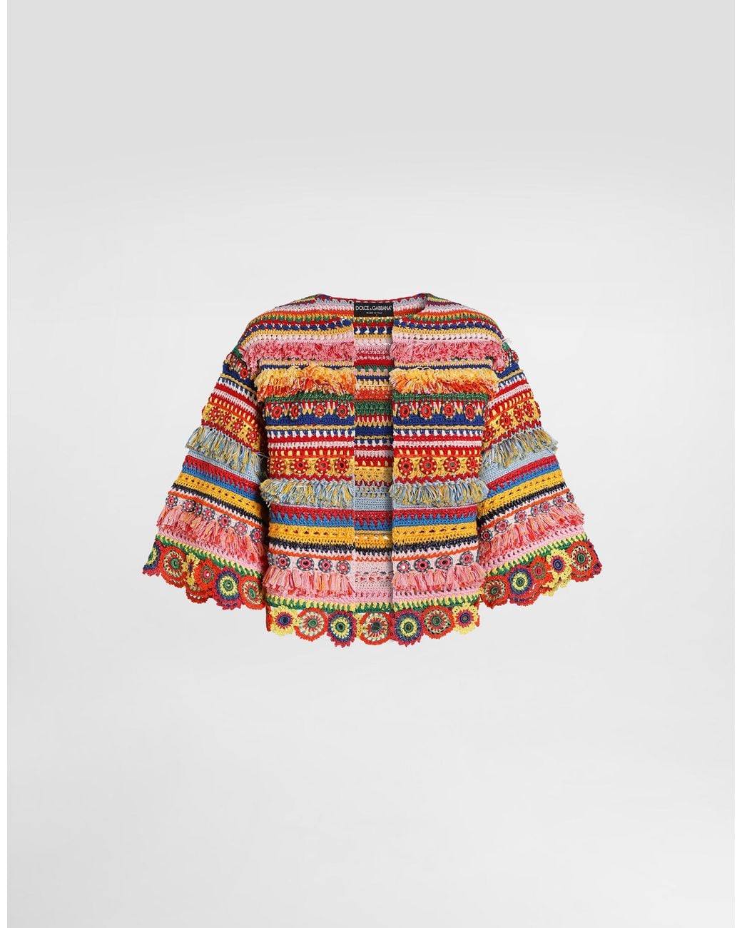 Dolce & Gabbana White Handmade Knit Jacket