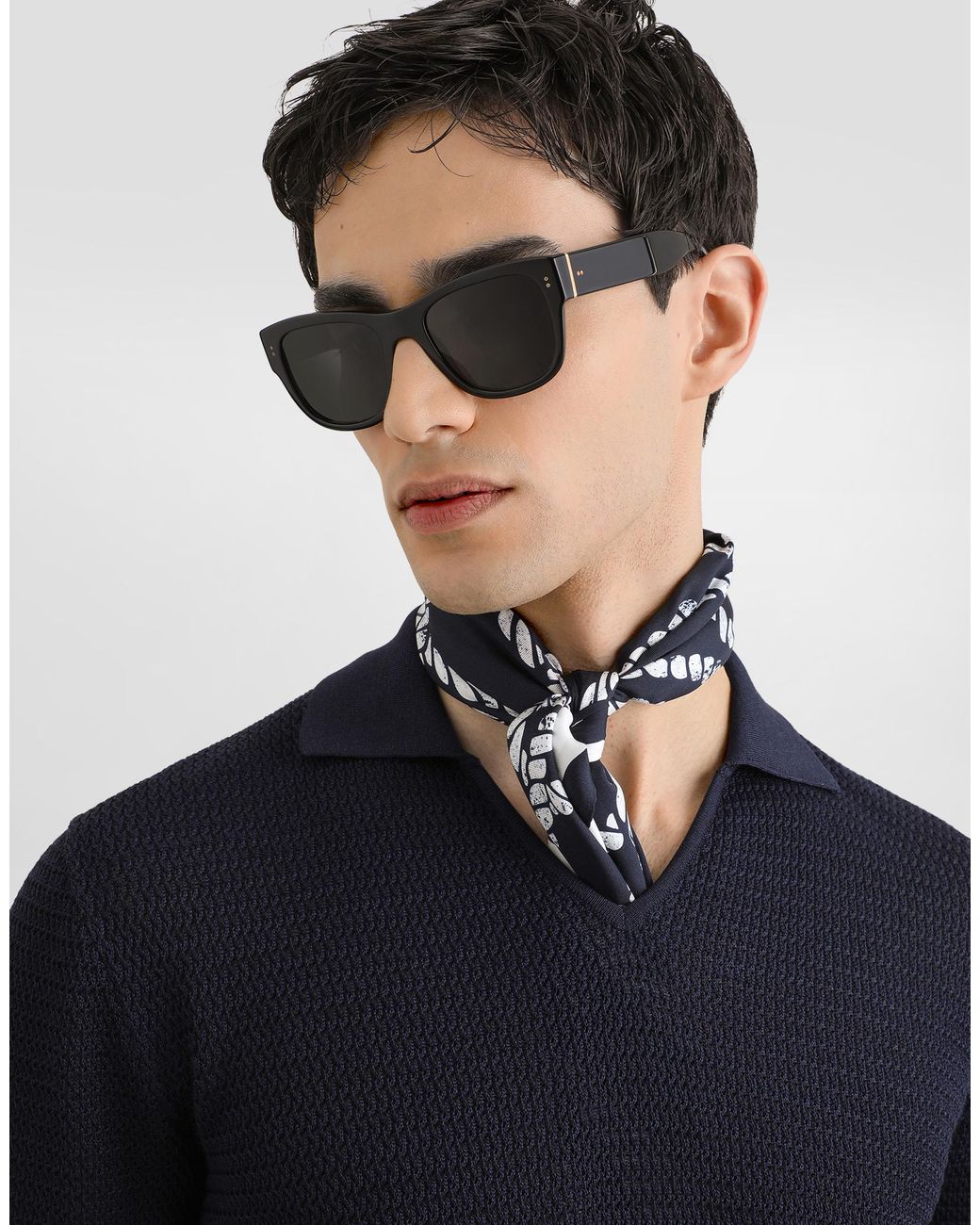 Dolce & Gabbana Blue Silk Polo Shirt With Micro-Stitch Detailing for men
